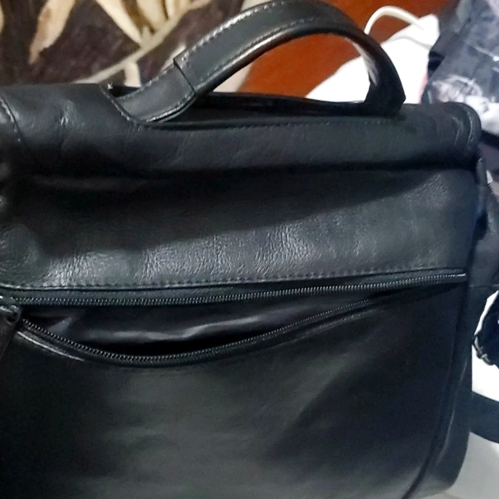 Sheepskin Leather Crossbody Messenger Bag Large
